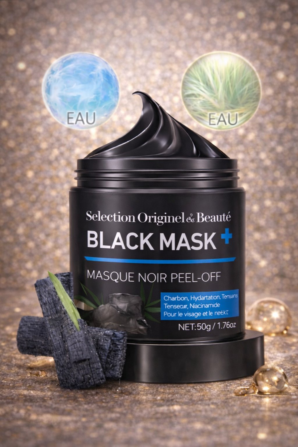 Masque nettoyant visage au charbon - 50ml