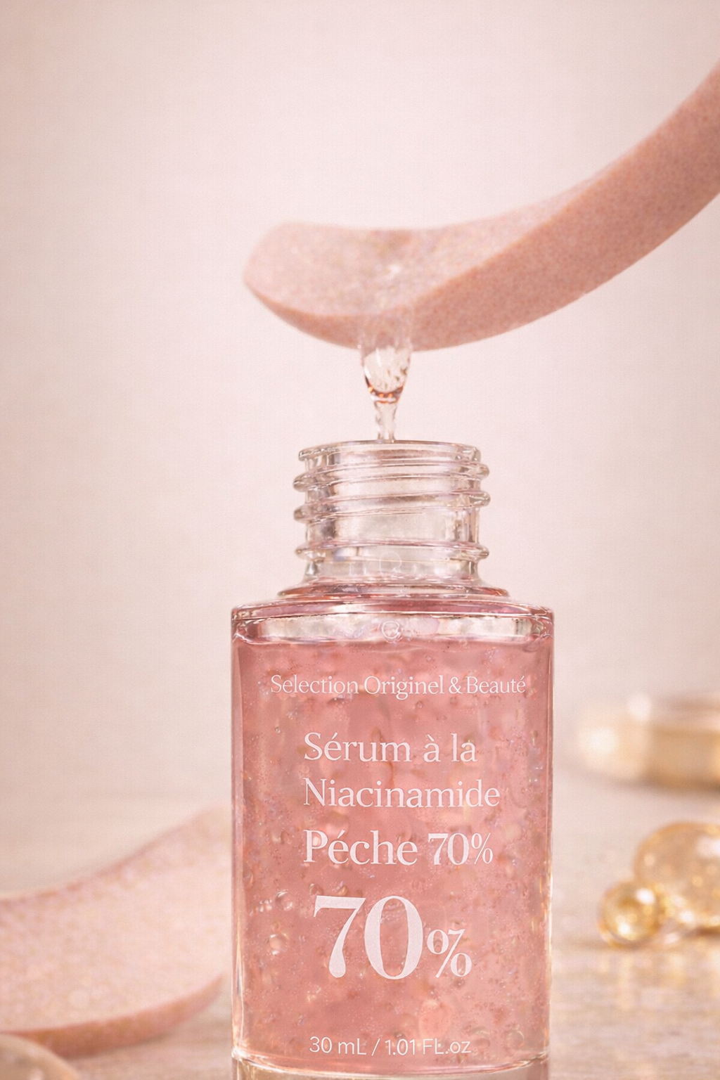 Texture sérum niacinamide visage soin hydratant anti imperfections peau équilibrée Originel Beauté